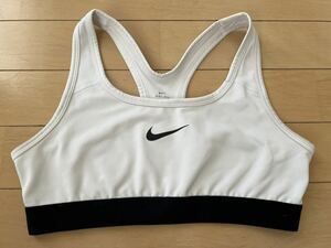 【美品】NIKE ナイキ ウィメンズ スウッシュ スポーツブラ フィットネス トレーニング ランニング スポーツウェア インナー XS 白 DRI-FIT