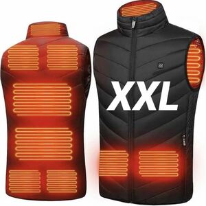 XXL 電熱ベスト ヒーターベスト 9箇所発熱 速暖 防寒対策 省エネ 男女兼用 通勤 通学 アウトドア 仕事 釣り キャンプ 洗濯可