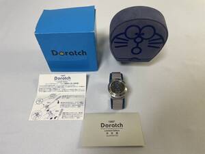 ほぼ未使用 保管品 美品 Doratch ドラッチ 1997 Limited Edition ドラえもん スケルトン文字盤 からくり 手巻き腕時計 動作品 