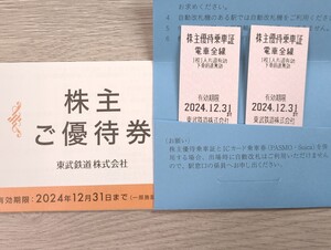 東武鉄道 株主優待乗車証2枚 株主優待券 セット