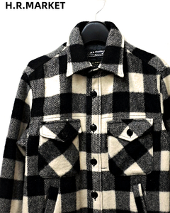 1(S)【H.R.MARKET x Woolrich CPOシャツジャケット ウールリッチ x ハリウッドランチマーケット バッファローチェックシャツ】