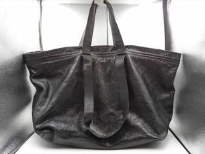 18752Db BALENCIAGA バレンシアガ 457627 キャリーショッパーM アリーナ レザー トートバッグ H37×W44-65×D23cm