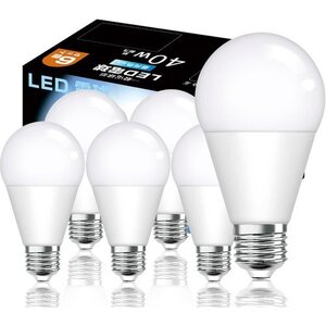 新品 LED電球 6個入り 調光不可 断熱材施工器具対応 密閉形器具対応 昼光色 40W形相当 4.5W E26口金 96