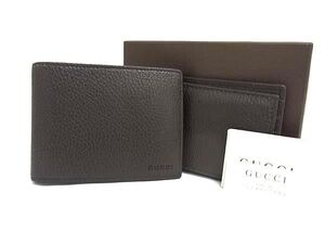 ■極美品■ GUCCI グッチ 333042 レザー カードケース付き 二つ折り 財布 ウォレット 札入れ ブラウン系 AT9090