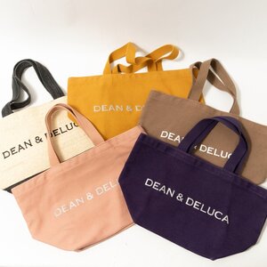 【1円スタート】DEAN & DELUCA ディーンアンドデルーカ トートバッグ 5点セット ピンク 紫 モカ マスタード ブラックホワイト レディース