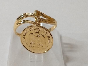 K18ゴールド サイズ約12号 総重量約2.5g リング 指輪 コイン