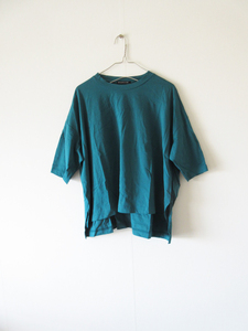 mizuiro ind / ミズイロインド コットンワイドカットソー GREEN / Tシャツ 半袖 レディース