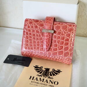 ◆未使用品*日本製*Hamano/濱野/濱野皮革工芸/ハマノ*シャイニークロコダイル*クロコダイル*ベルテッドウォレット*財布*ウォレット◆