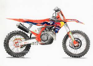 Ａ４プリントです　KTM　MX459　AMAスーパークロス　水彩画　バイクイラスト　　　