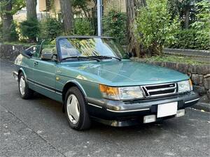 saab900 クラシック(1990)カブリオレ 左ハンドル　車検令和８年２月２６日　希少カラー/希少キャリア