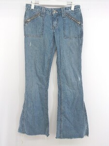 ◇ JUICY COUTURE JEANS カットオフ ブーツカット ジーンズ デニム パンツ サイズ26 ブルー系 レディース P