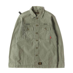 WTAPS ダブルタップス シャツ サイズ:S バックサテン ミリタリー シャツ (BUDS L/S 01) オリーブドラブ トップス カジュアルシャツ