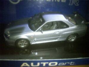 Aa 1/43 NISSAN SKYLINE スカイライン GT-R R34 1999 (シルバー)