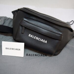 USED品・保管品 BALENCIAGA バレンシアガ 552375 エブリディ ボディバッグ レザー ブラック ベルトバッグ 保存袋付