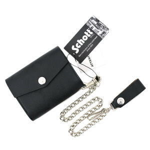 Schott (ショット) 3119036 23970006 PERFECTO WALLET MEDIUM パーフェクト レザーウォレット ミディアム 010BLACK