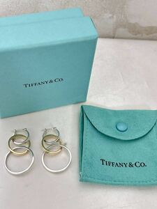 美品！TIFFANY&Co. ティファニー ピアス パロマピカソ 3連 K18/SV925 コンビ フープ スイング 750 アクセサリー 箱付