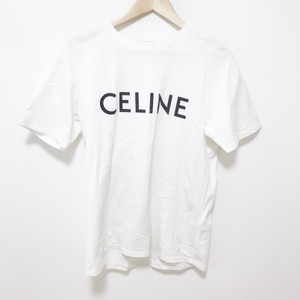 セリーヌ CELINE 半袖Tシャツ サイズ XXS XS 2X764671Q - アイボリー×黒 レディース クルーネック/ロゴ トップス