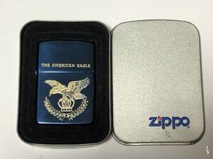 未使用 ケース付き ZIPPO ジッポー アメリカンイーグル ブルーメタリック AMERICAN EAGLE 1995年製 アメリカ オイルライター MADE IN USA