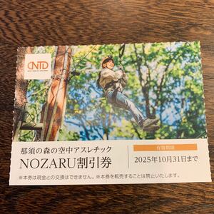 ３枚有　日本駐車場開発 株主優待 那須の森の空中アスレチック NOZARU割引券　１枚 