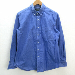 s■日本製■ブルーワーク/BLUE WORK 長袖シャンブレーシャツ【3】水色/MENS/129【中古】