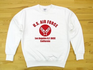 U.S. AIR FORCE 白 9.7oz トレーナー 赤 M スウェット エアフォース アメリカ空軍 ミリタリー