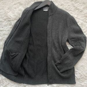 【美品/Lサイズ相当】フェラガモ カシミヤ ドライバーズニット ガンチーニジップ FERRAGAMO カシミア wool cashmere セーター グレー