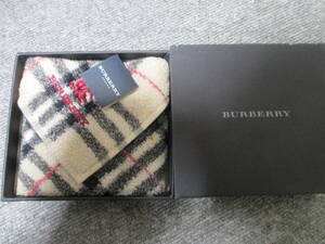 送料安★ゆうパック60サイズor箱なし定形外180円★BURBERRY バーバリー ハンカチ ノバチェック タオルハンカチ 未使用 23cm四方 シミあり