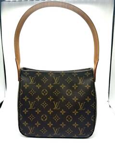 美品 LOUIS VUITTON/ルイヴィトン モノグラム ショルダーバッグ ルーピングMM M51146 肩掛け ハンドバッグ 鞄 ブラウン レディース