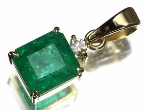 IL12989S【1円～】新品【RK宝石】≪Emerald≫ 極上エメラルド 大粒1.18ct 極上ダイヤモンド K18 高級ペンダントヘッド ネックレス ダイヤ