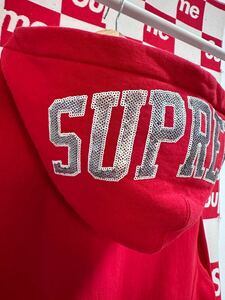 No.12☆希少☆超激レア☆Supreme シュプリーム　スパンコール ロゴ スウェットパーカー フードロゴ