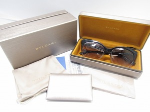 BVLGARI ブルガリ ロゴ サングラス 8249 5450/3B 56□18 145 保証書・ケース付き 極美品