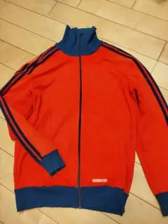 70’sadidasアディダスジャージ西ドイツ製ボックスロゴM〜L秋に最適赤！