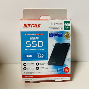 ICH【中古美品】BUFFALO バッファロー 外付け SSD SSD-PG500U3-BC 500GB ブラック〈106-240102-AA-4-ICH〉