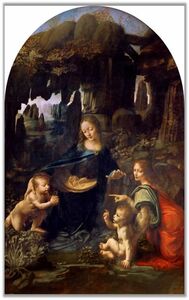 【フルサイズ版】ダ・ヴィンチ 岩窟の聖母 1483-1486年 ルーヴル美術館 壁紙ポスター 376×603mm はがせるシール式 011S2