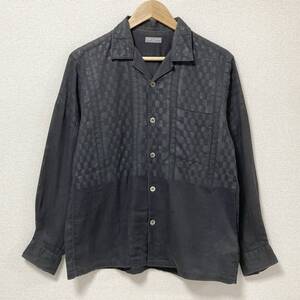 田中オム AD2000 COMME des GARCONS HOMME チェッカー オープンカラー 長袖 シャツ コムデギャルソンオム 開襟 VINTAGE archive 4030020