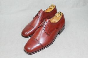 着用少Italy vintage shoes『Fragiacomo』極上カーフレザー 美しいレースアップシューズ UK6 マッケイ製法イタリア製高級革靴ハンドメイド