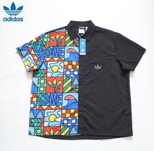 未使用【 adidas originals アディダス オリジナルス 】アーティストシャツプリンティング 半袖シャツ L 総柄 HA4682 定価\9,339