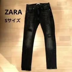 ZARA ダメージ加工ペイントデニムパンツ sizeEUR40