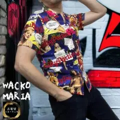 WACKOMARIA半袖シャツ マルチカラー開襟総柄セクシーガールアロハシャツ