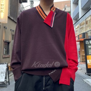 kolor　 23AW 23WCM-NO1301-C Knit ハイゲージ切替ドッキングニットセーター 商品番号：8069000092660