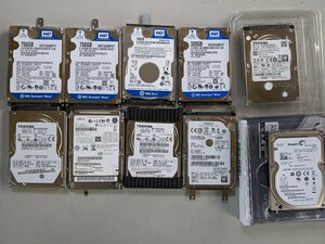 24M11-09N:【ジャンクHDD】 ノートPC　ハードディスク　10個　ウエスタンデジタル　東芝他