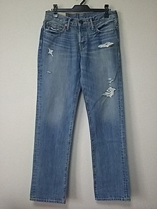 美品 Abercrombie&Fitch アバクロンビー&フィッチ ダメージ加工 デニムパンツ W30