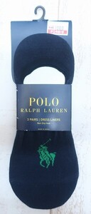 6-4375A/未使用品 RALPH LAUREN カバーソックス 3足セット ラルフローレン 送料200円 