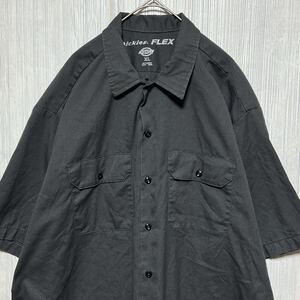 Dickies ディッキーズ ワークシャツ　半袖シャツ シンプル無地　ワンポイントロゴ　サイズXL