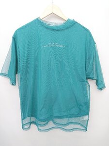 ◇ AZUL BY MOUSSY アズール バイマウジー ロゴ チュール 半袖 カットソー サイズM グリーン レディース P