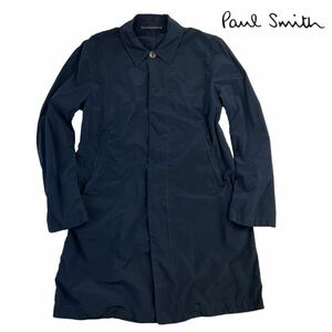 定価約5万 美品 P.S Paul Smith ピーエス ポールスミス 製品染め ステンカラーコート サイズXL ネイビー 濃紺 美シルエット 薄手 A2400