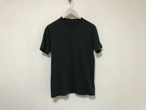 本物プラダPRADAコットン半袖Tシャツメンズアメカジサーフミリタリービジネススーツ S黒ブラックイタリア製