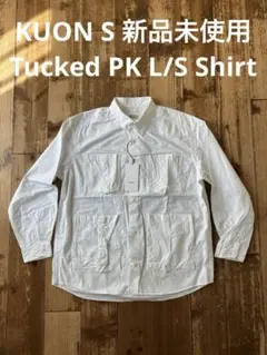 KUON クオン Tucked PK L/S Shirt S 白 新品未使用