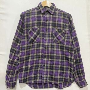 BEAVER (ビーバー) 長袖 フラン ネルシャツ (M) PURPLE | Mens メンズ パープル 紫 チェック柄 上野商会 山 アメカジ アウトドア フェス