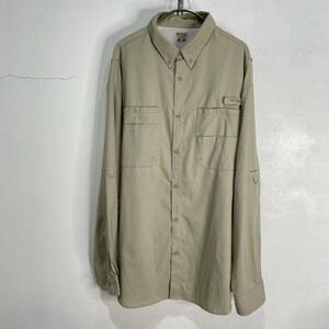 送料無料☆Columbia☆PFG☆コロンビア☆フィッシングシャツ☆長袖☆ワンポイントロゴ☆アウトドア☆アースカラー☆XL☆K23